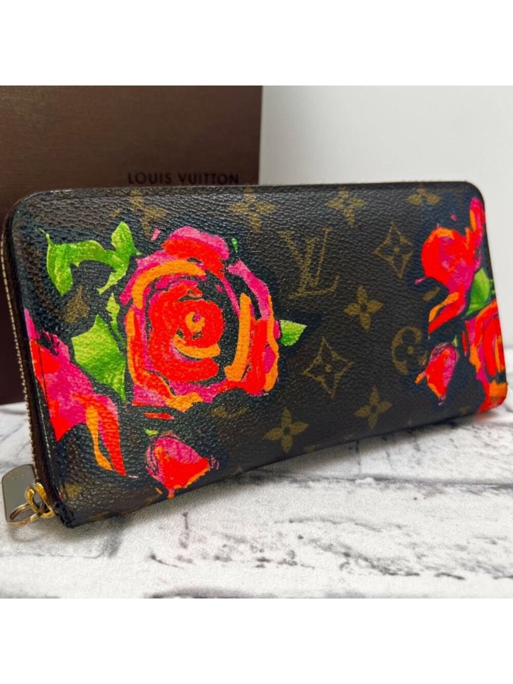 Louis Vuitton Monogram Rose Stephen Sprouse Zippy Wallet